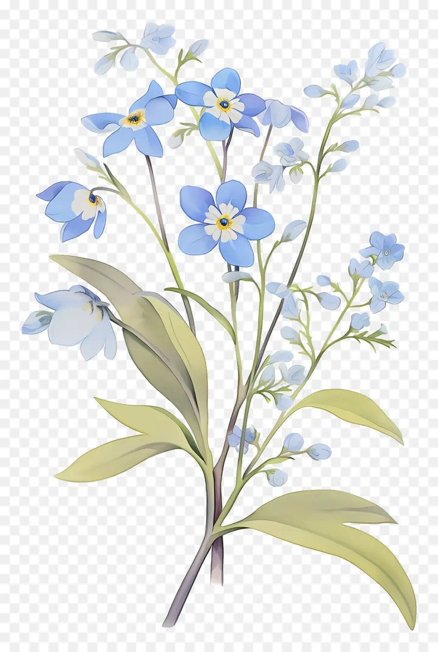 No Me Olvides Flor，Flores Azules PNG