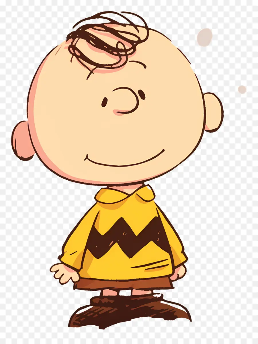 Charlie Marrón，Niño De Dibujos Animados Con Camisa Amarilla PNG