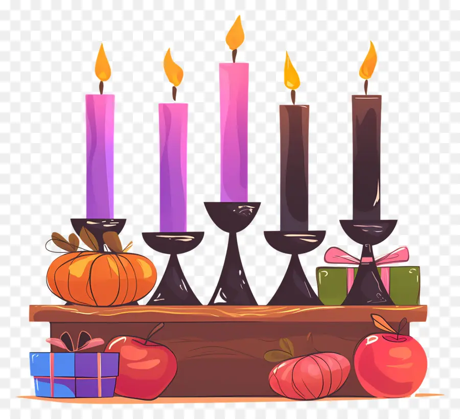 Feliz Kwanzaa，Velas De Colores PNG