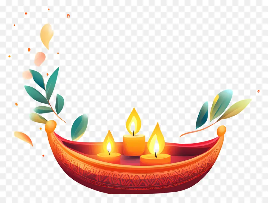 Karthika Purnima，Diya Decorativa PNG