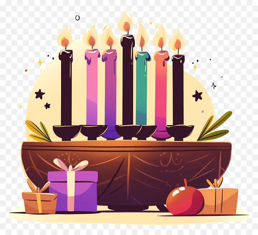 Feliz Kwanzaa，Velas De Colores PNG