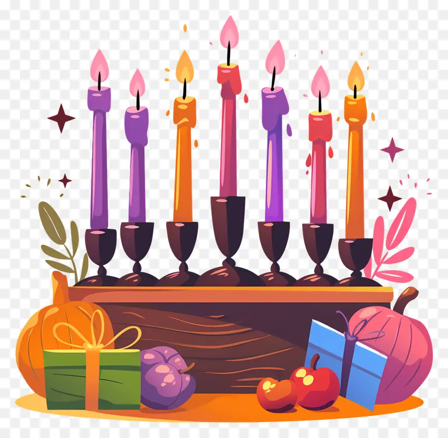 Feliz Kwanzaa，Velas De Colores PNG