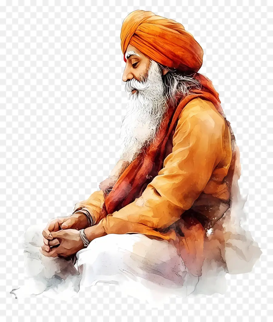 Gurú Nanak Jayanti，Figura Espiritual Vista Lateral PNG