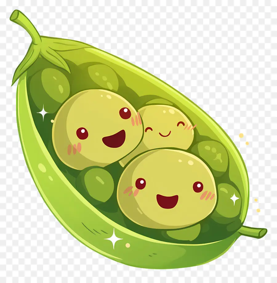 Guisantes Kawaii，Guisantes Felices PNG