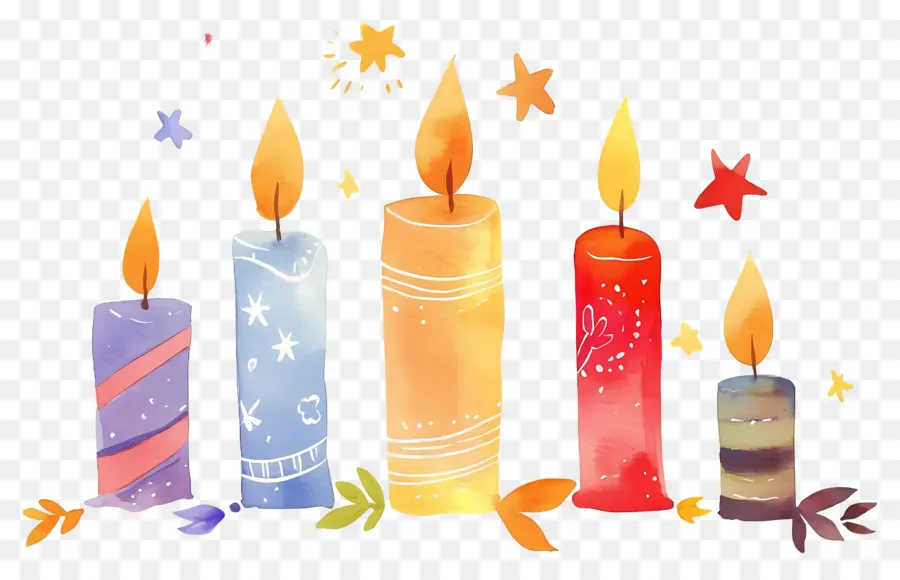 Velas De Navidad，Velas Coloridas PNG