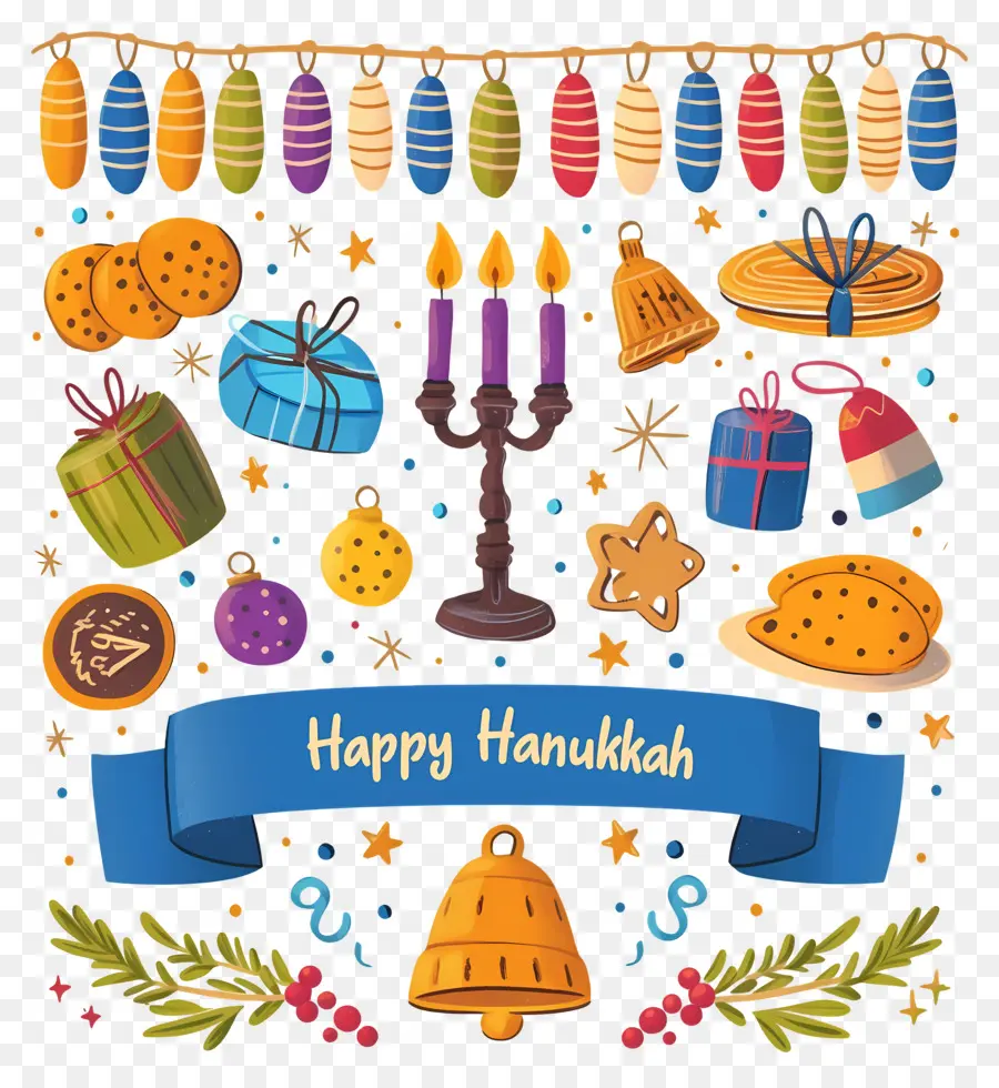 Menorá De Hanukkah，Decoraciones De Hanukkah PNG