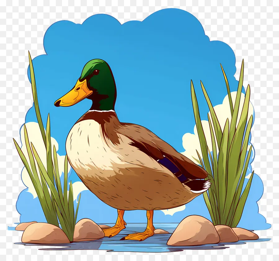 Pato De Dibujos Animados，Estanque PNG