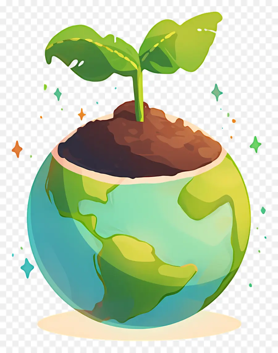 Planeta Verde，Tierra Con Planta PNG