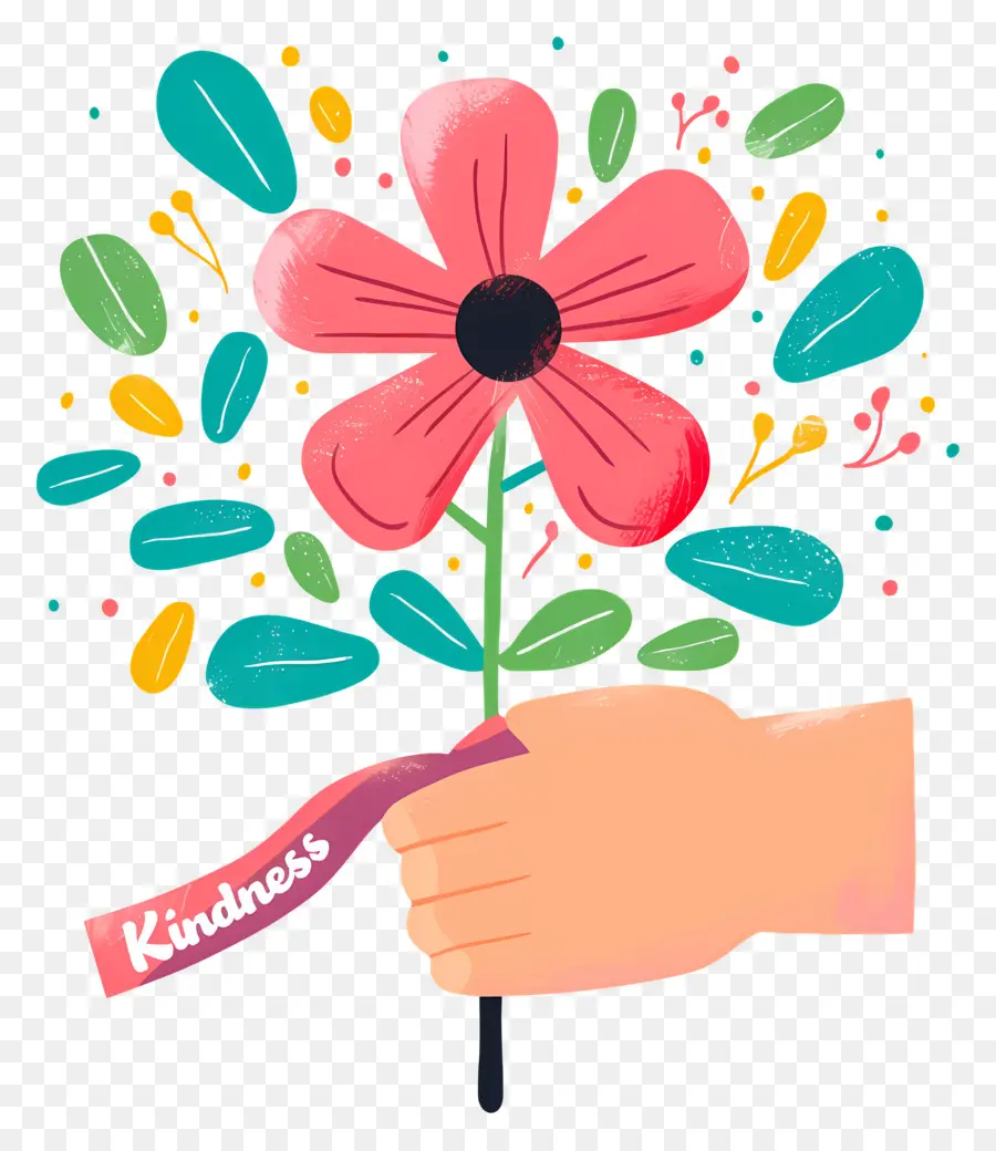 Día Mundial De La Bondad，Mano Con Flor PNG