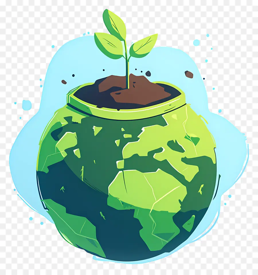 Planeta Verde，Tierra Con Planta PNG