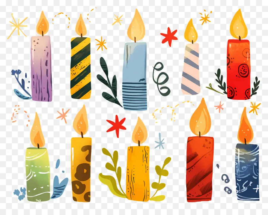 Velas De Navidad，Velas Coloridas PNG