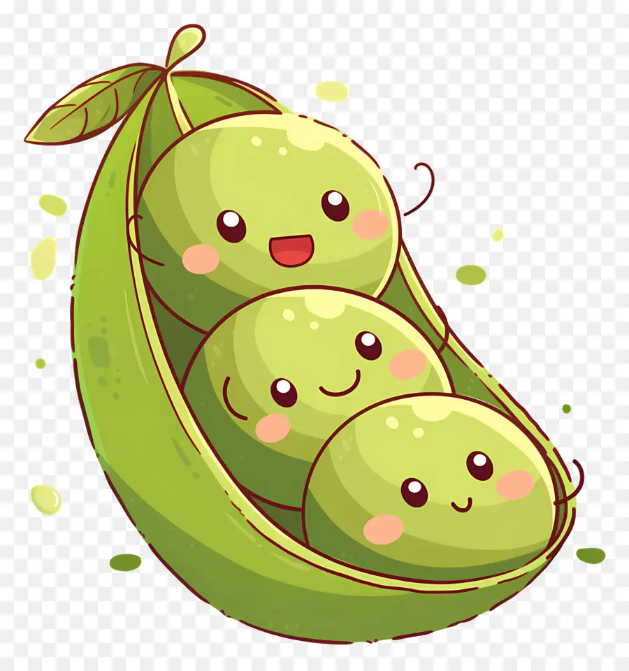 Guisantes Kawaii，Guisantes Felices PNG