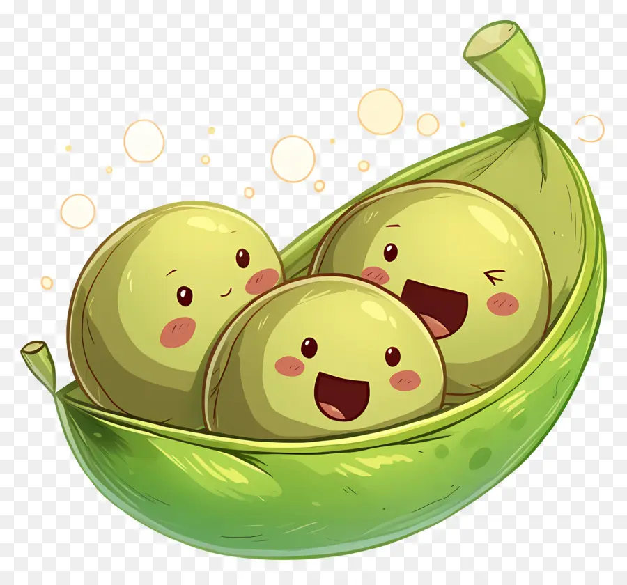 Guisantes Kawaii，Guisantes Felices PNG