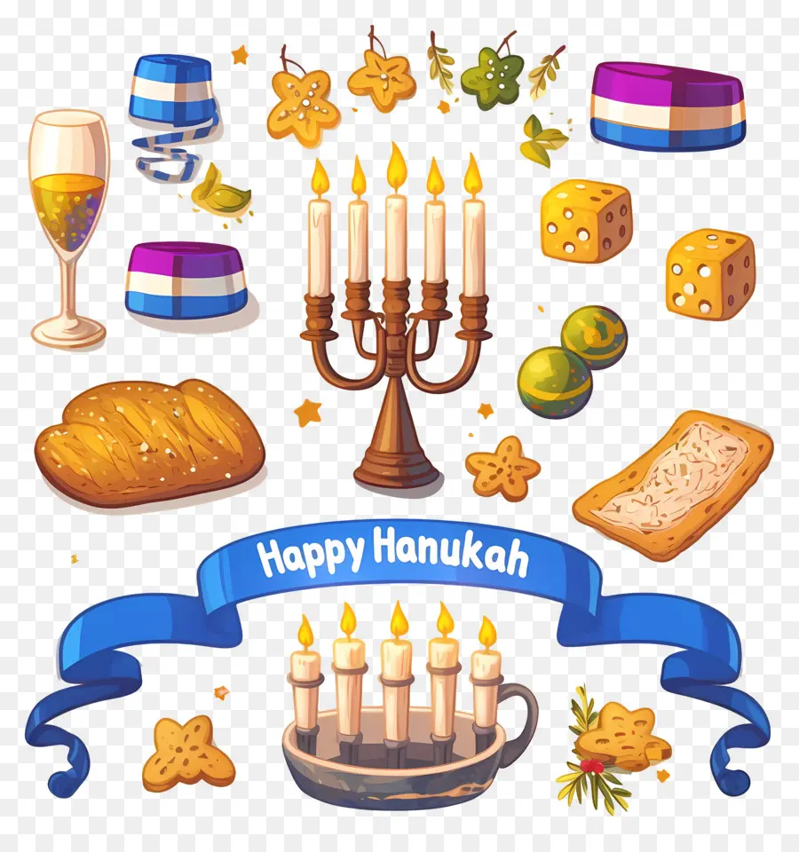 Menorá De Hanukkah，Celebración De Jánuca PNG