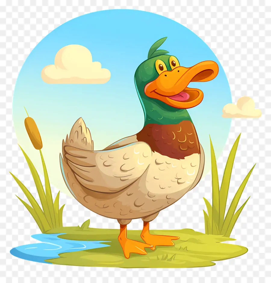 Pato De Dibujos Animados，Estanque PNG