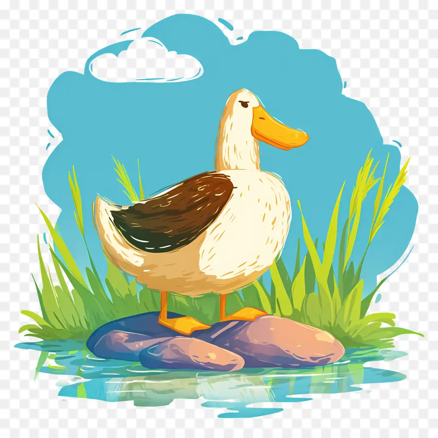 Pato De Dibujos Animados，Estanque PNG