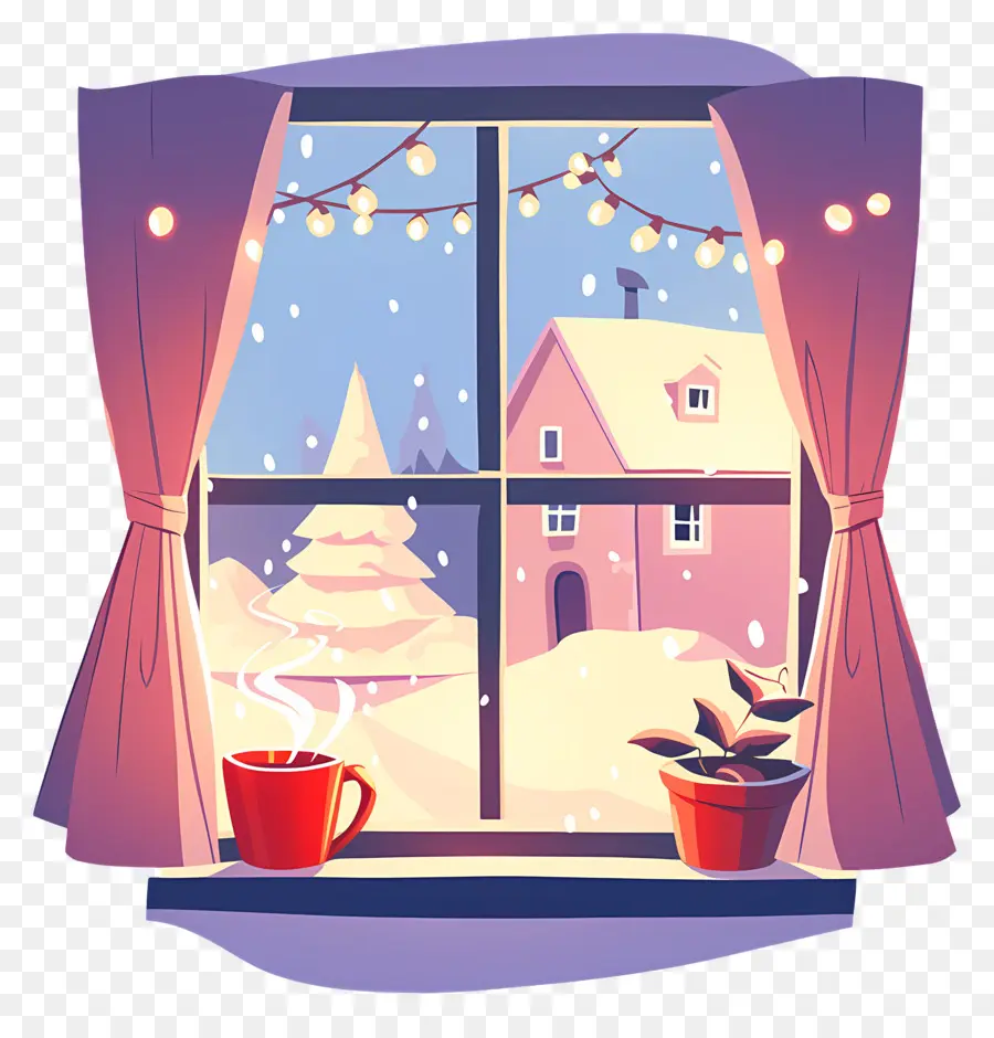 Escena De Invierno，Escena De Ventana De Invierno PNG