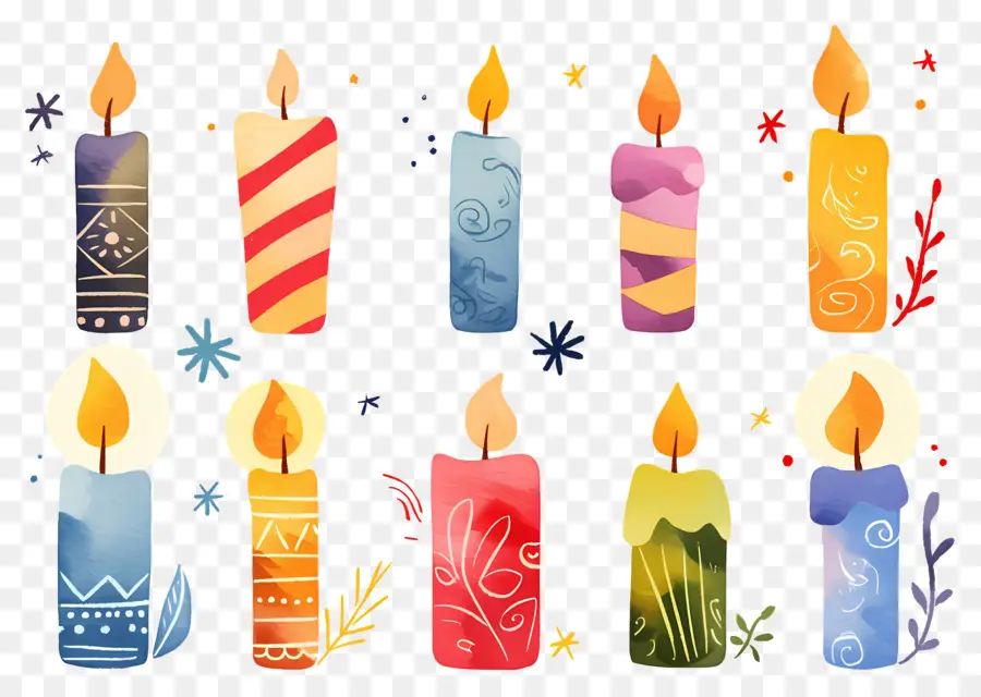 Velas De Navidad，Velas Coloridas PNG