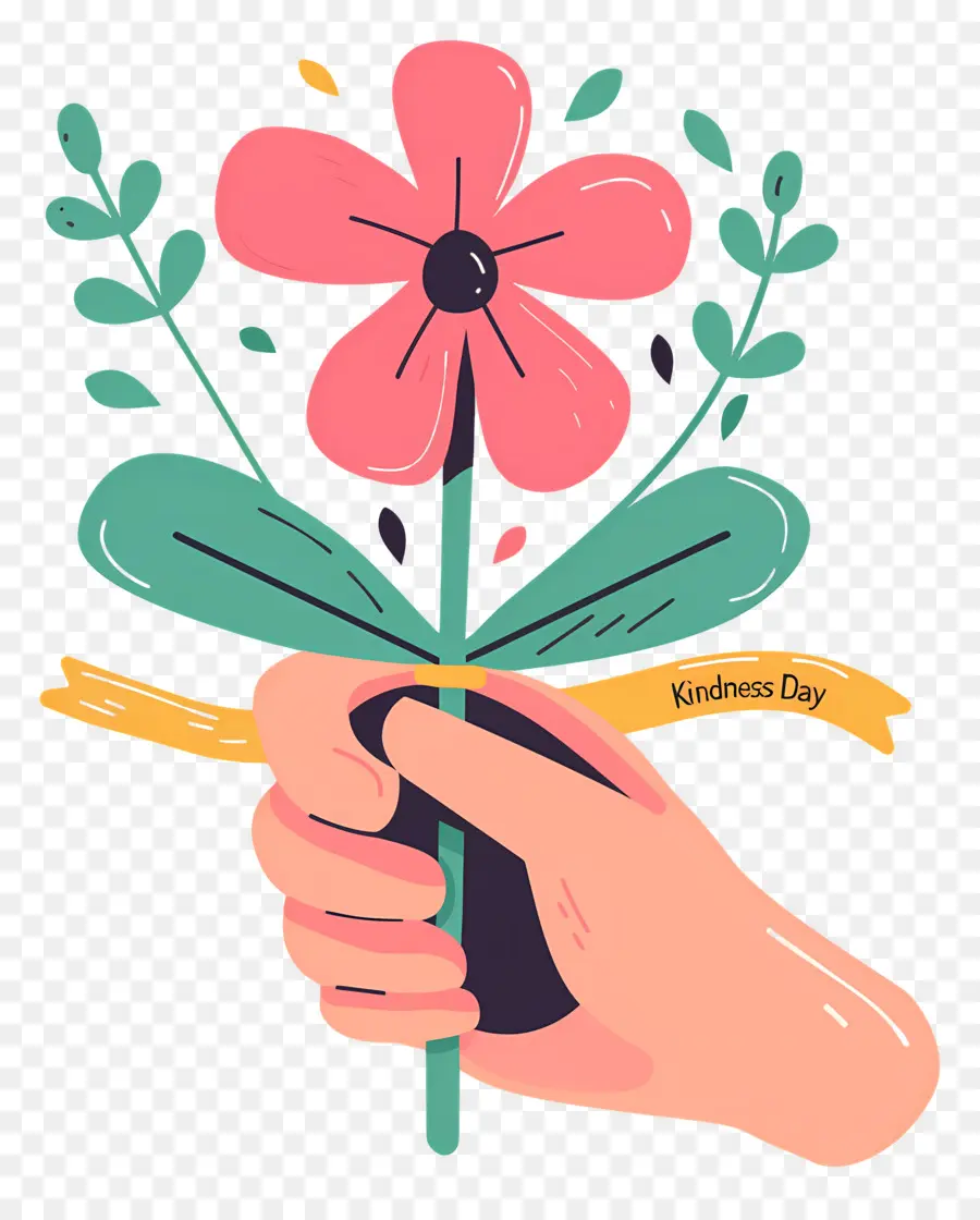 Día Mundial De La Bondad，Mano Con Flor PNG