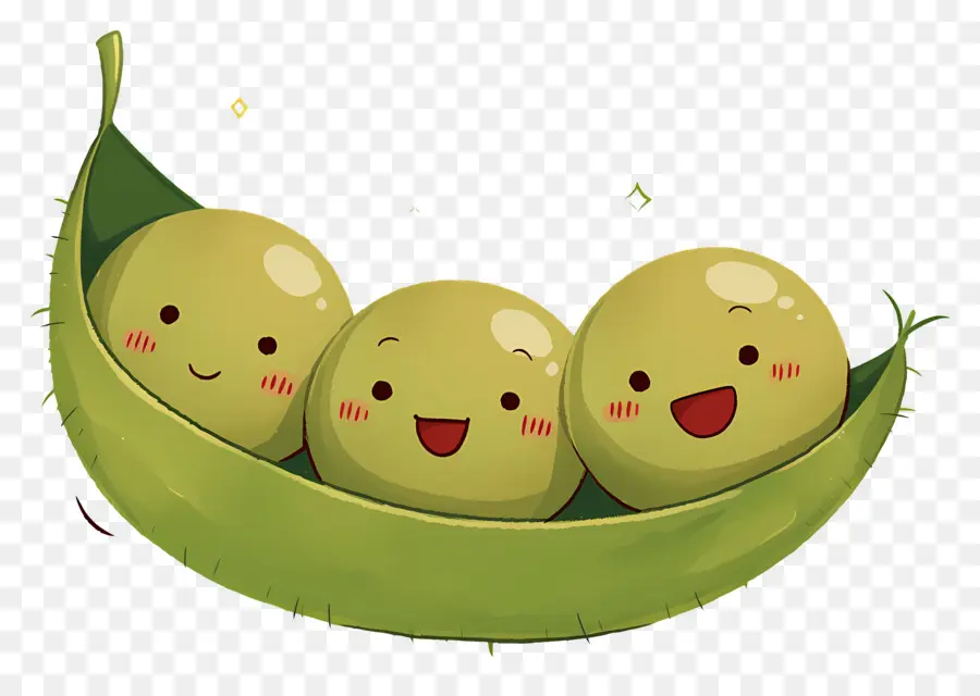 Guisantes Kawaii，Guisantes Felices PNG