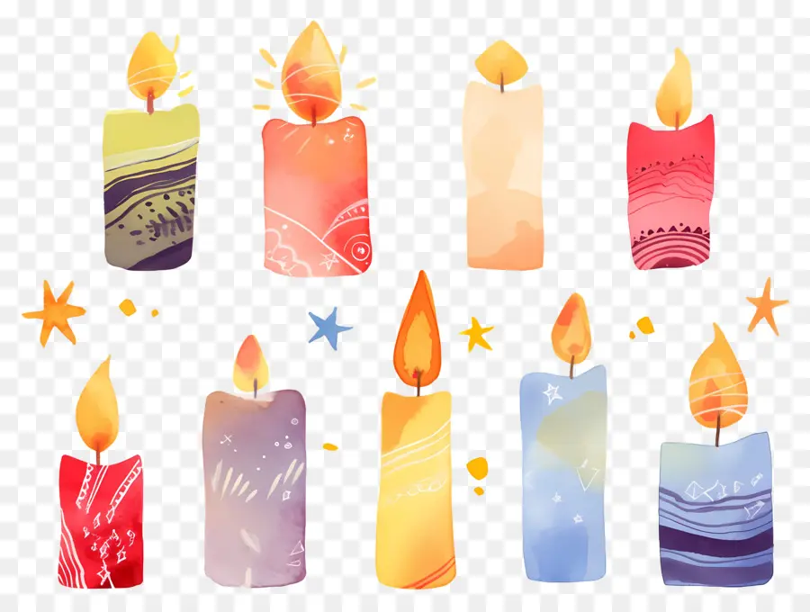 Velas De Navidad，Velas Coloridas PNG