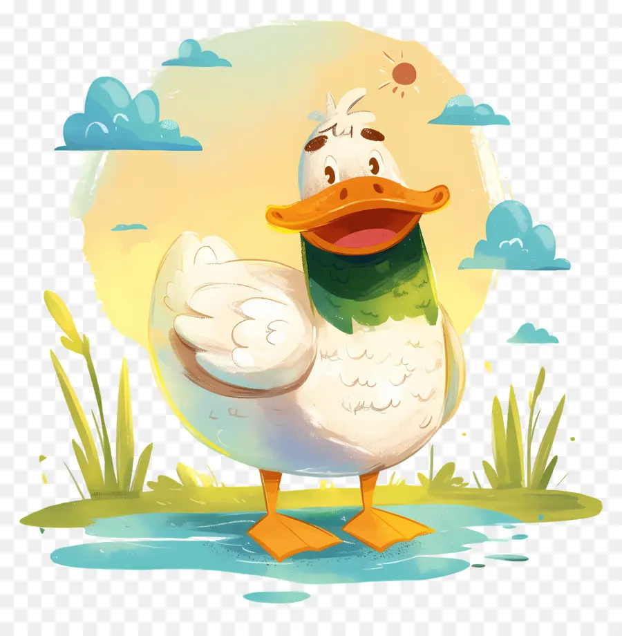 Pato De Dibujos Animados，Estanque PNG