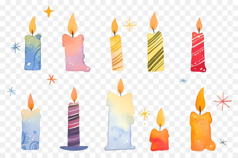 Velas De Navidad，Velas Coloridas PNG