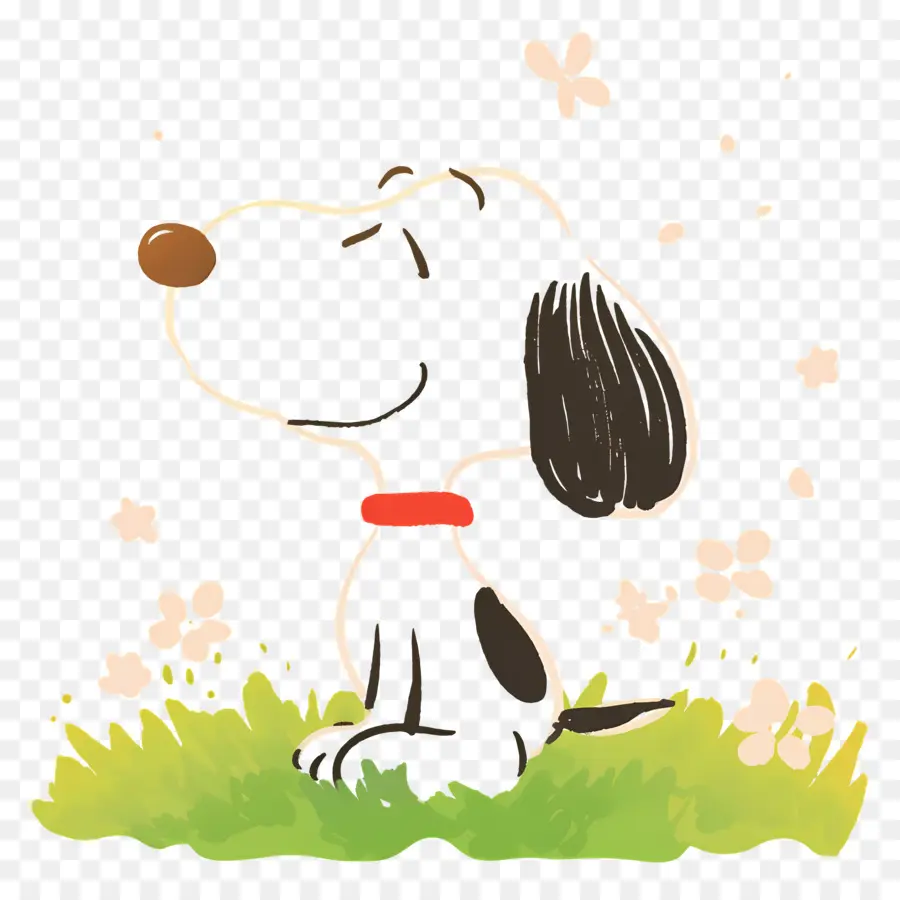 Primavera Snoopy，Snoopy En La Hierba PNG