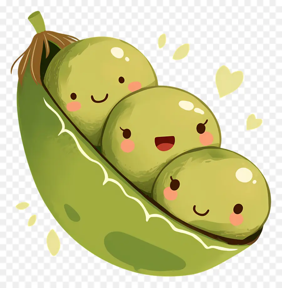 Guisantes Kawaii，Guisantes Felices PNG