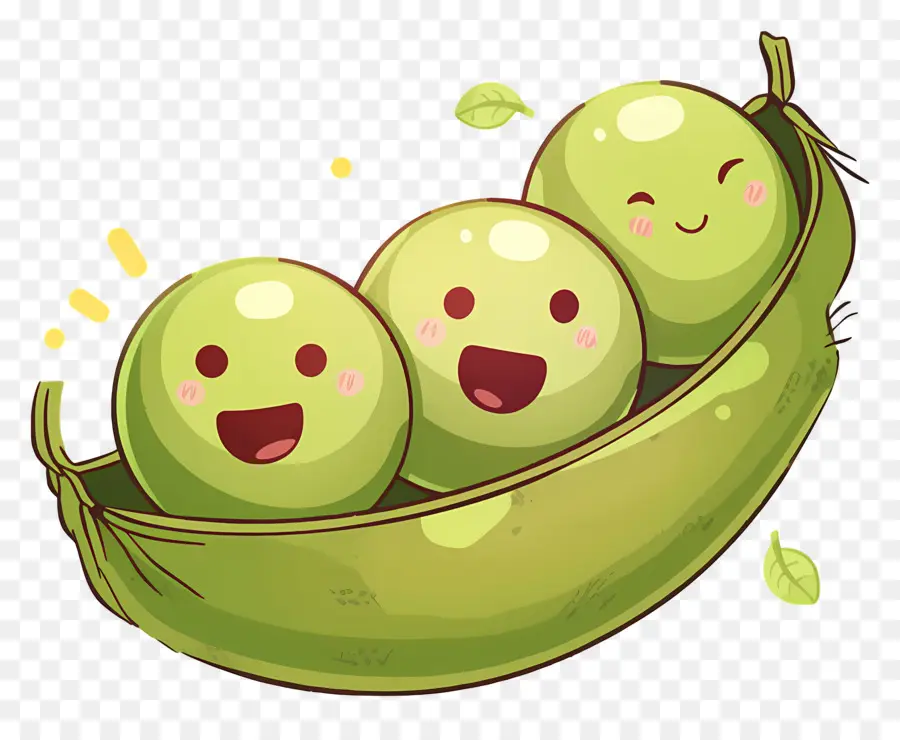 Guisantes Kawaii，Guisantes Felices PNG