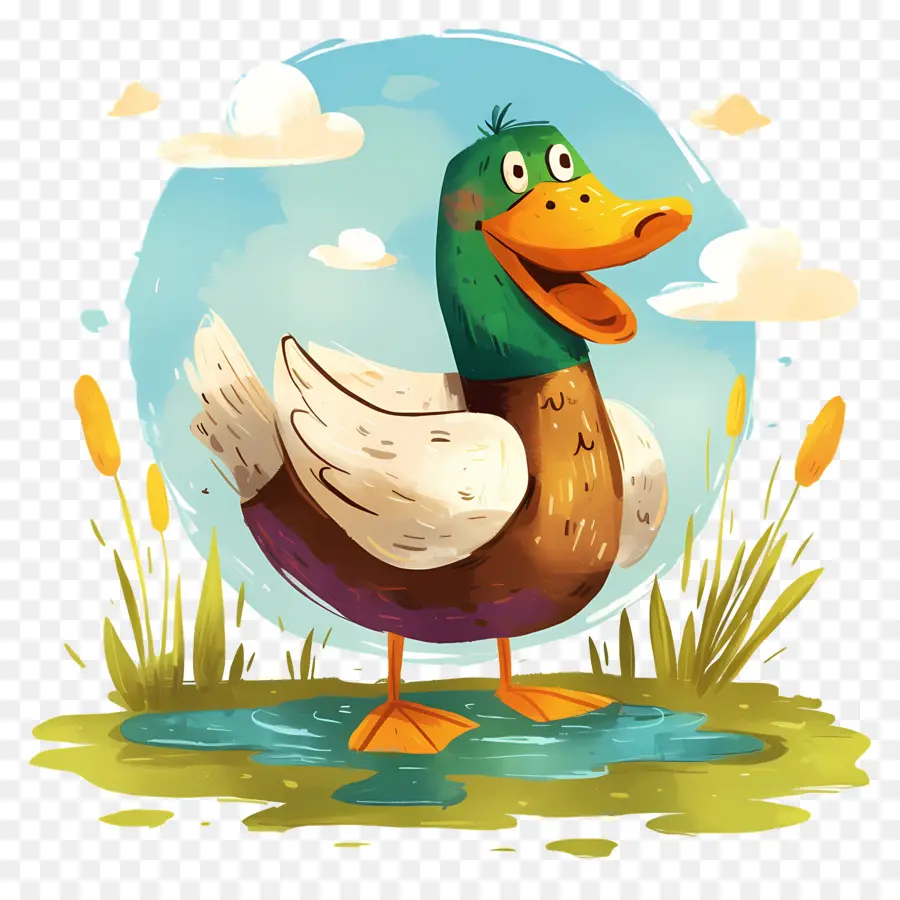 Pato De Dibujos Animados，Estanque PNG