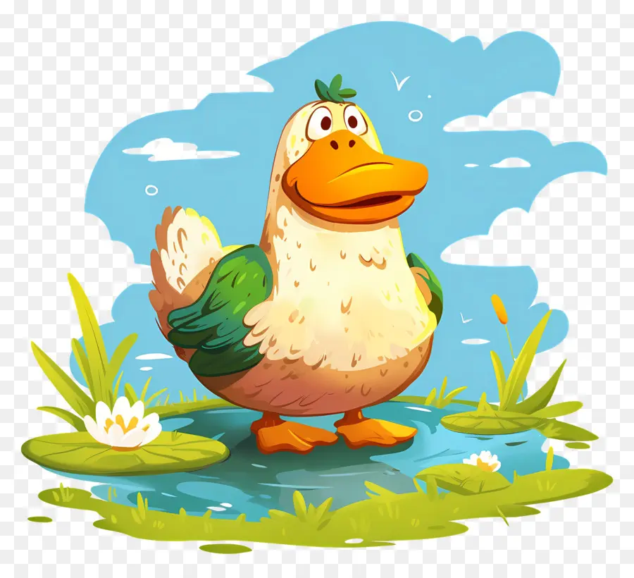 Pato De Dibujos Animados，Estanque PNG