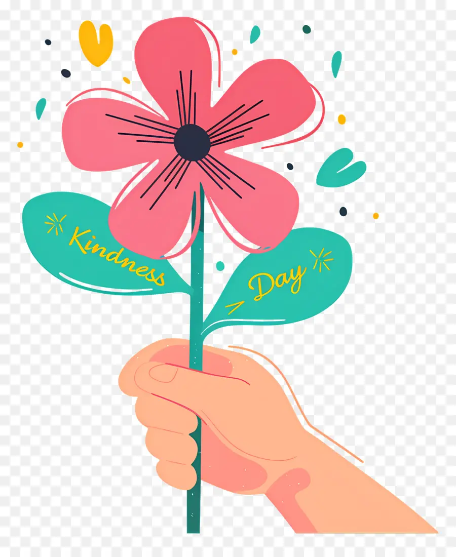 Día Mundial De La Bondad，Mano Con Flor PNG