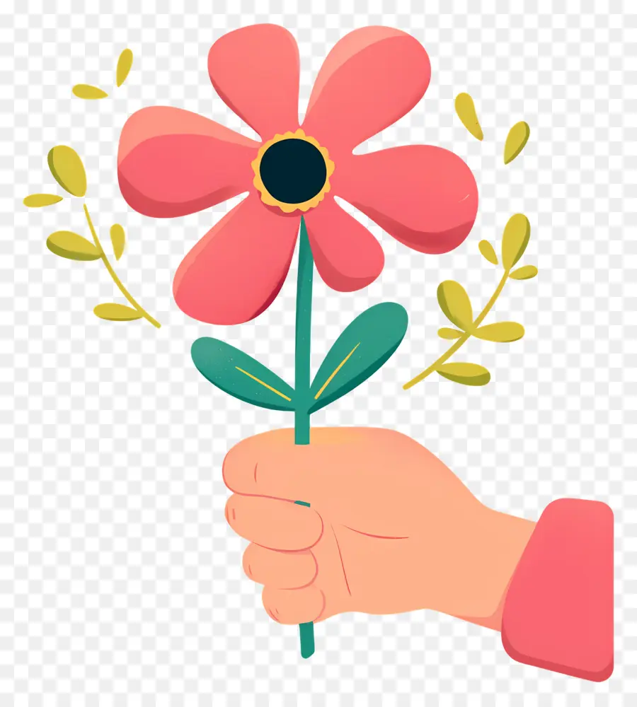 Día Mundial De La Bondad，Mano Con Flor PNG