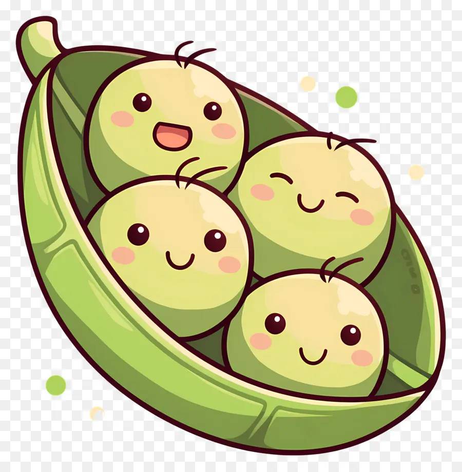 Guisantes Kawaii，Guisantes Felices PNG