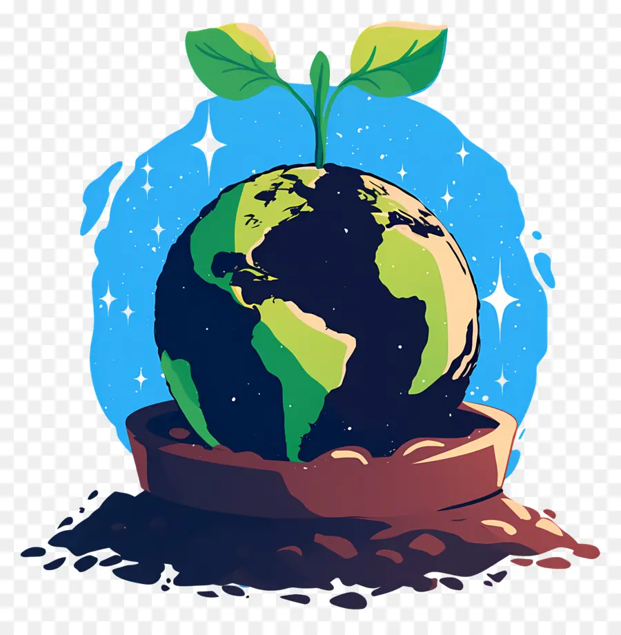 Planeta Verde，Tierra Con Planta PNG