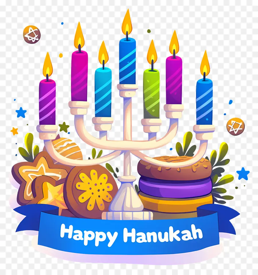 Menorá De Hanukkah，Celebración De Jánuca PNG