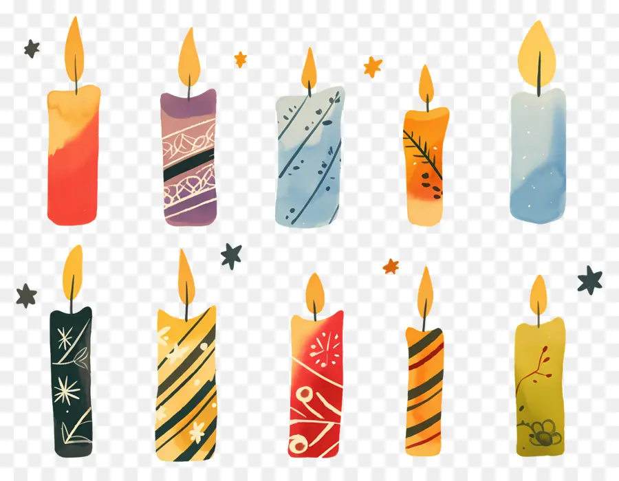 Velas De Navidad，Velas Coloridas PNG