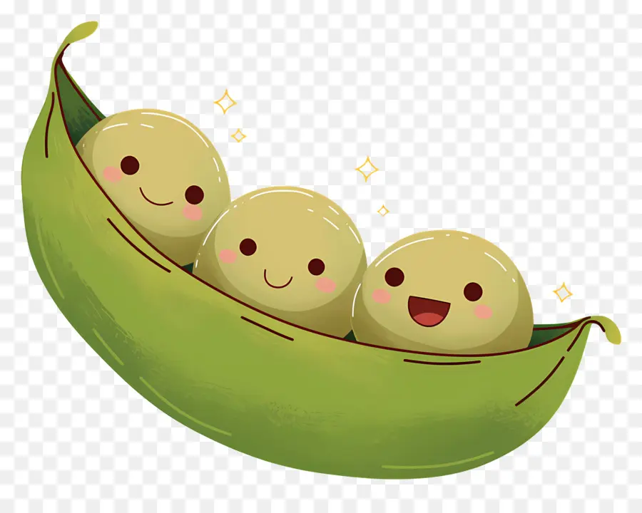 Guisantes Kawaii，Guisantes Felices PNG