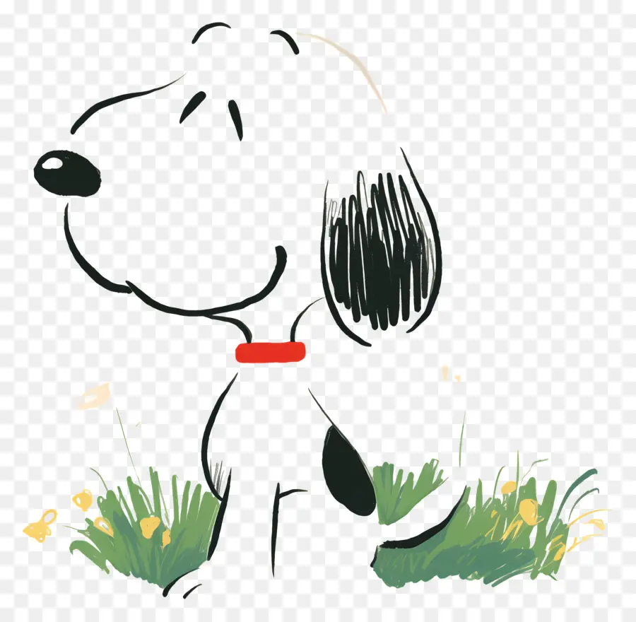 Primavera Snoopy，Snoopy En La Hierba PNG