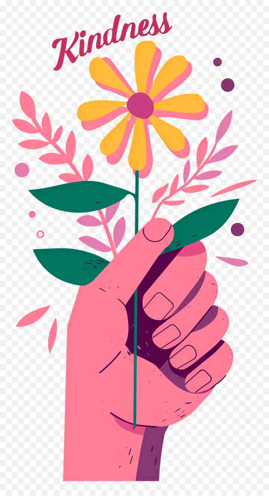 Día Mundial De La Bondad，Mano Rosa Con Flor PNG