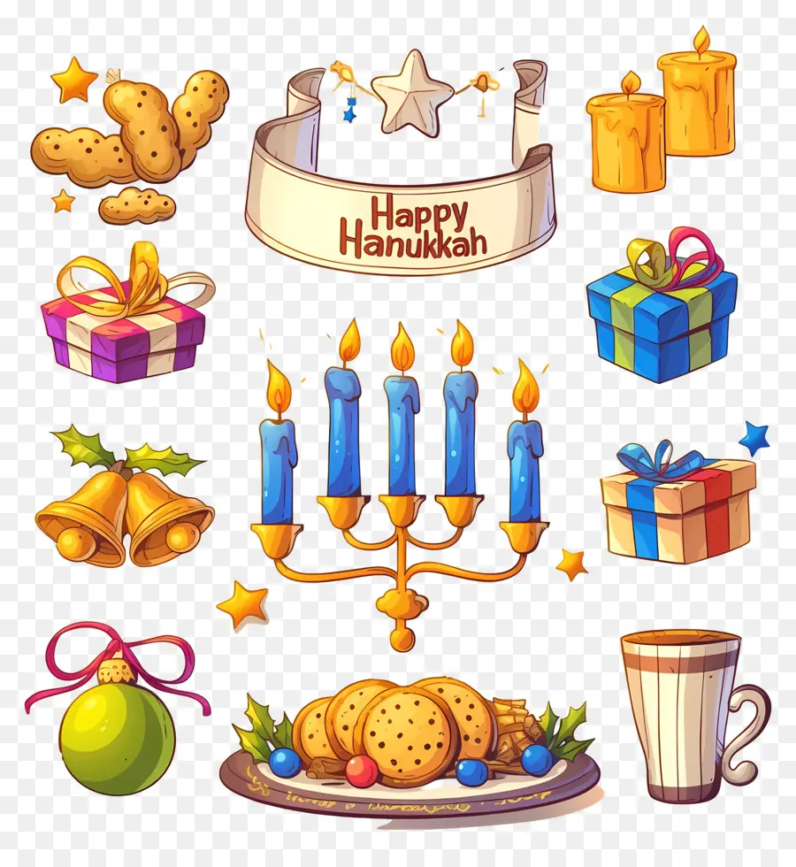 Menorá De Hanukkah，Velas De Jánuca PNG