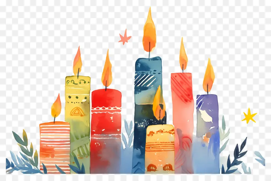 Velas De Navidad，Velas Coloridas PNG