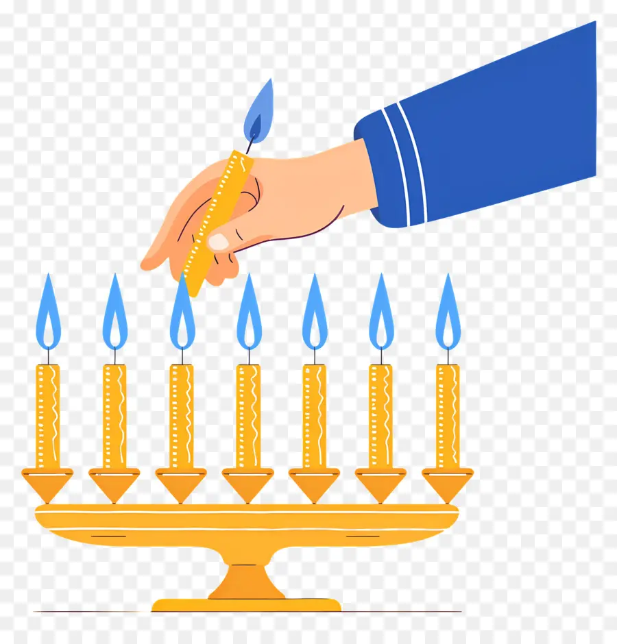 Menorá De Hanukkah，Iluminación De La Menorá PNG