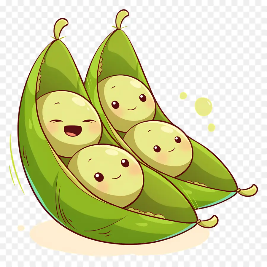 Guisantes Kawaii，Guisantes Felices PNG