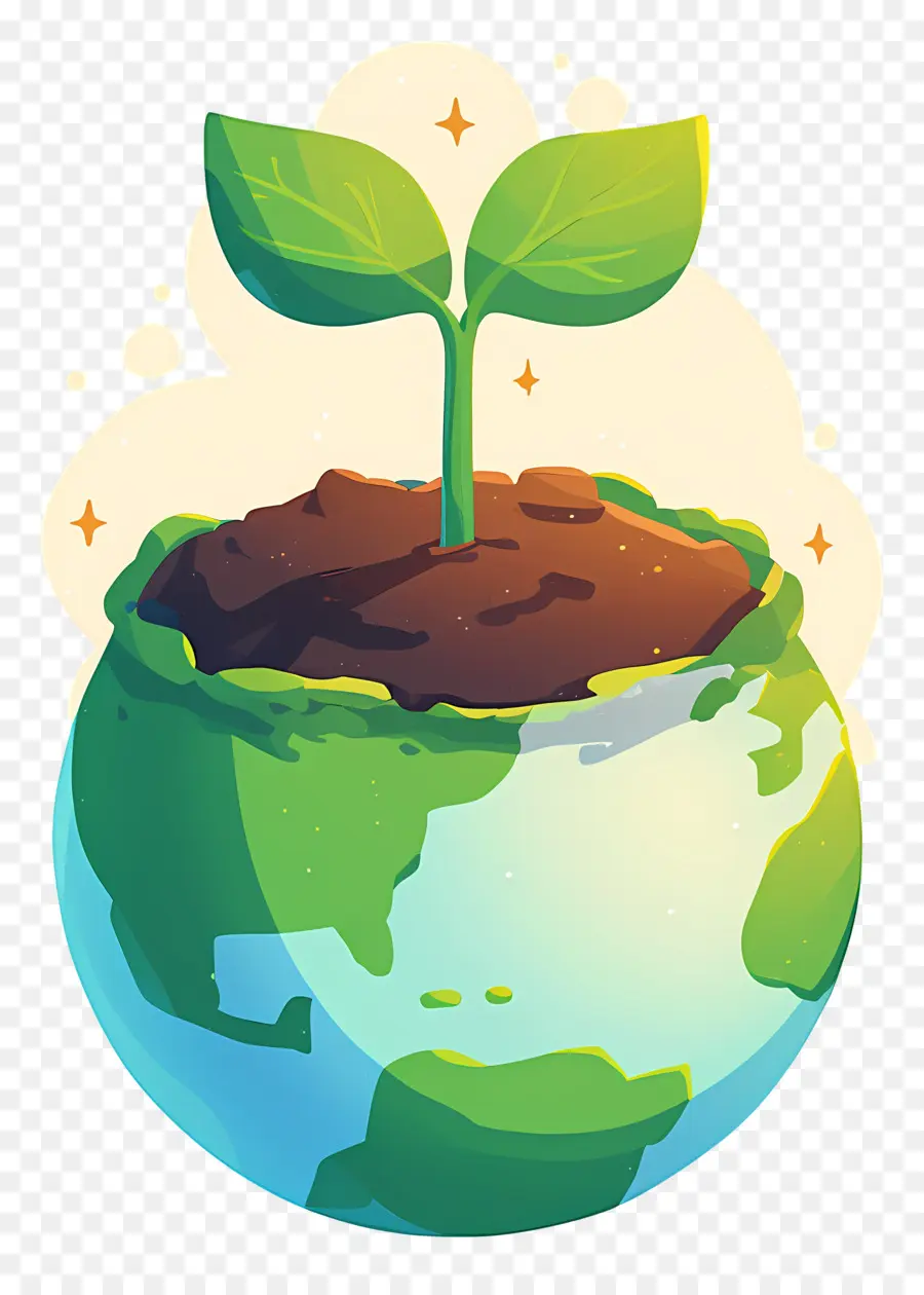 Planeta Verde，Tierra Con Planta PNG