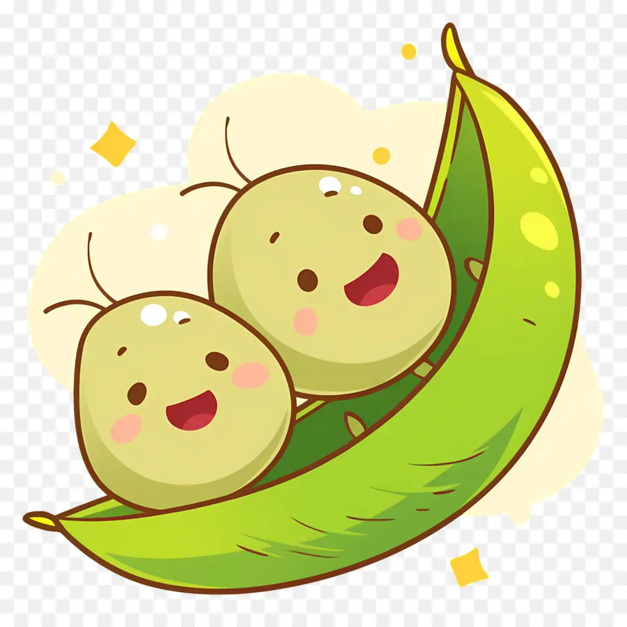 Guisantes Kawaii，Guisantes Felices PNG