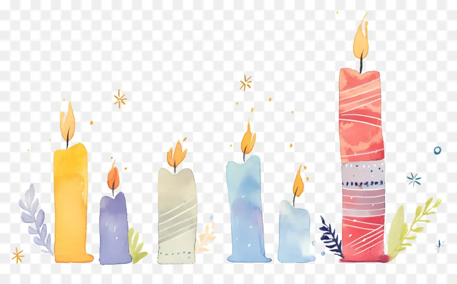 Velas De Navidad，Velas Coloridas PNG