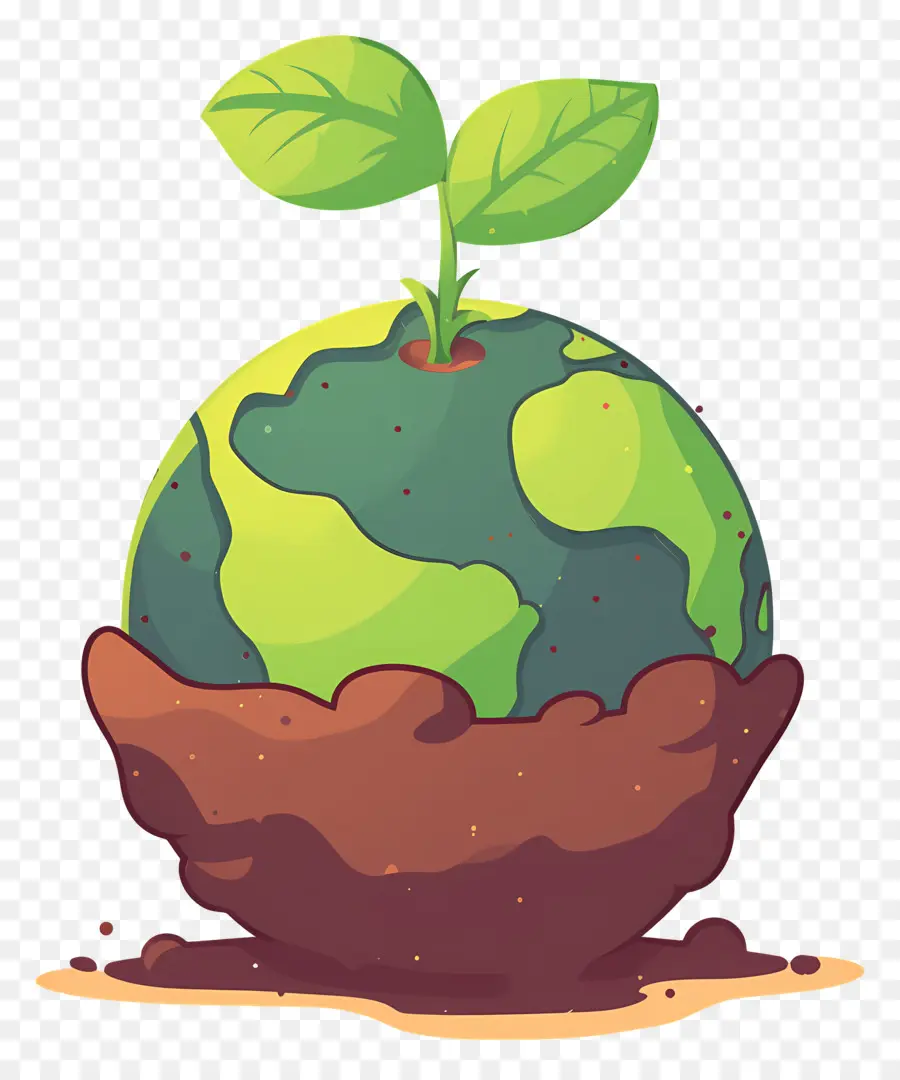 Planeta Verde，Tierra Con Planta PNG