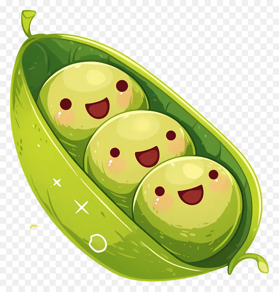 Guisantes Kawaii，Guisantes Felices PNG